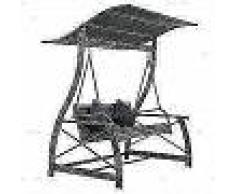 VidaXL Columpio de jardín de ratán sintético gris 167x130x178 cm
