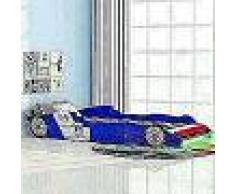 VidaXL Cama infantil con forma de coche carreras y LED 90x200 cm azul
