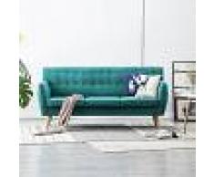 vidaXL Sofá de 3 plazas con tapizado de tela 172x70x82 cm verde