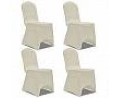 VidaXL Funda para silla elástica 4 unidades crema