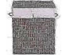 VidaXL Cesto de la ropa de bambú rectangular marrón