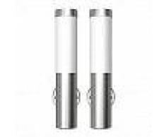 VidaXL 2 Apliques de exterior, lámparas de pared, acero inoxidable