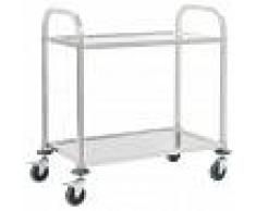vidaXL Carrito de cocina de 2 alturas 107x55x90 cm acero inoxidable