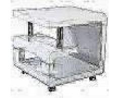 Bhp Mesa auxiliar con 4 ruedas MDF blanco brillante B154136