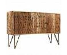VidaXL Aparador madera maciza acacia patrones fractales 120x30x75 cm