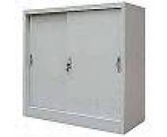 VidaXL Armario oficina con puertas correderas metal 90x40x90 cm gris