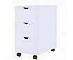 VidaXL Cajonera de madera 33x45x60 cm blanca
