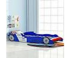 VidaXL Cama con forma de coche de carreras para niños 90x200 cm azul