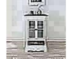 VidaXL Vitrina baja con dos puertas y un cajón de madera blanca
