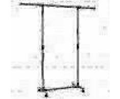 VidaXL Perchero ajustable acero inoxidable 165x44x150 cm plateado
