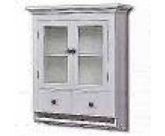 VidaXL Armario de cocina de pared de madera y puerta de vidrio blanco