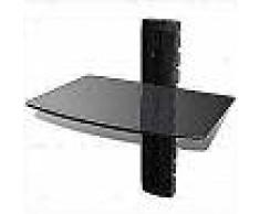 VidaXL Estante DVD de cristal para pared, Negro