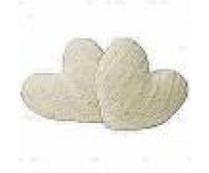 VidaXL Cojines en forma de corazón 2 unidades pelo sintético crema
