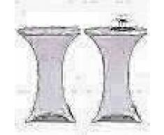 VidaXL 2 Manteles blancos ajustados para mesa de pie - 80 cm diámetro