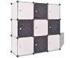 VidaXL Armario cubo organizador con 9 compartimentos negro y blanco