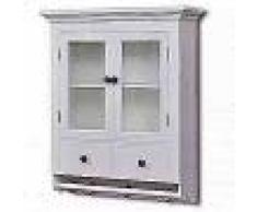 VidaXL Armario de cocina de pared de madera y puerta de vidrio blanco