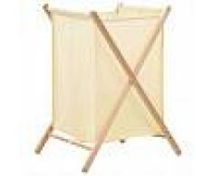 VidaXL Cesto de ropa sucia madera de cedro y tela beige 42x41x64 cm