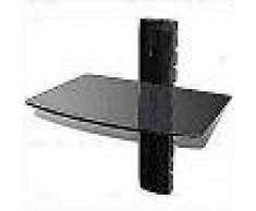 VidaXL Estante DVD de cristal para pared, Negro