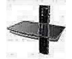 VidaXL Estante DVD de cristal para pared, Negro