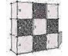 VidaXL Armario cubo organizador con 9 compartimentos negro y blanco