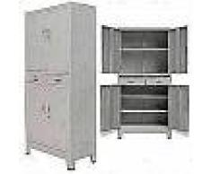 VidaXL Armario de oficina con 4 puertas acero 90x40x180 cm gris