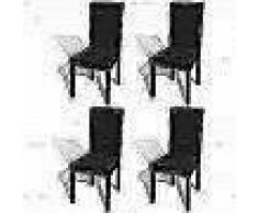VidaXL Funda de silla elástica recta 4 unidades negra