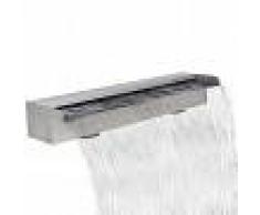 vidaXL Fuente rectangular de acero inoxidable para piscina, 60 cm