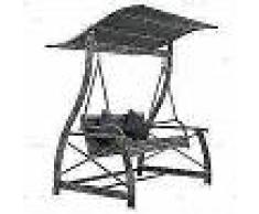 VidaXL Columpio de jardín de ratán sintético gris 167x130x178 cm