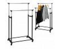 Storage solutions Perchero burro doble para ropa 4 ruedas metal