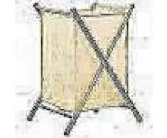 VidaXL Cesto de ropa sucia madera de cedro y tela beige 42x41x64 cm