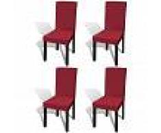 vidaXL Funda de silla elástica recta 4 unidades burdeos