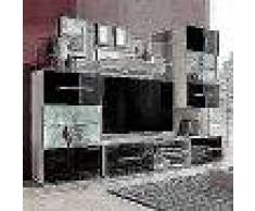 VidaXL Mueble de pared 5 uds gabinete TV con iluminación LED negro