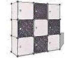 VidaXL Armario cubo organizador con 9 compartimentos negro y blanco