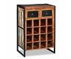 VidaXL Botellero para 16 botellas de madera maciza reciclada