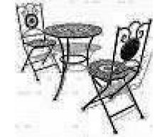 VidaXL Set de mesa y sillas de jardín mosaico 60 cm terracota/blanco