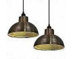 VidaXL lámparas colgantes de techo semiesféricas color cobre 2 uds