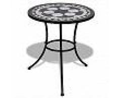 VidaXL Mesa mosaico color negro y blanco, 60 cm