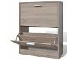 vidaXL Mueble zapatero color roble con 2 compartimentos