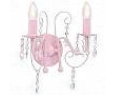 VidaXL Lámpara de pared con cuentas rosa con 2 bombillas E14