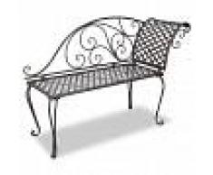 vidaXL Banco tumbona de jardín 128 cm acero marrón envejecido