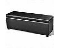 VidaXL Banco largo de almacenamiento de madera negro
