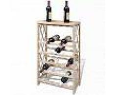 VidaXL Botellero con estantes de madera para 25 botellas