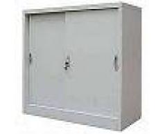VidaXL Armario oficina con puertas correderas metal 90x40x90 cm gris