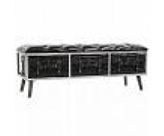 vidaXL Banco de almacenamiento MDF y cuero artificial 120x41x46,5 cm