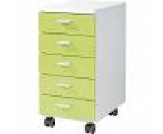 Germania Armario archivador con ruedas blanco y verde 4099-181