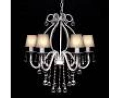 vidaXL Lámpara de araña colgante, candelabro de metal con 2300 cristales