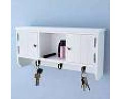 VidaXL Armario de pared para llaves y joyas con puertas y ganchos