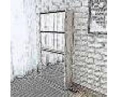 VidaXL Mueble zapatero 4 cajones con espejo blanco 63x17x134 cm