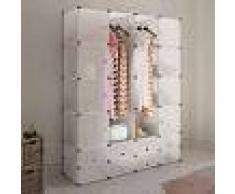 VidaXL Armario modular 18 compartimentos blanco 37x146x180,5cm