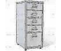 VidaXL Armario archivador de metal colgante 5 cajones gris